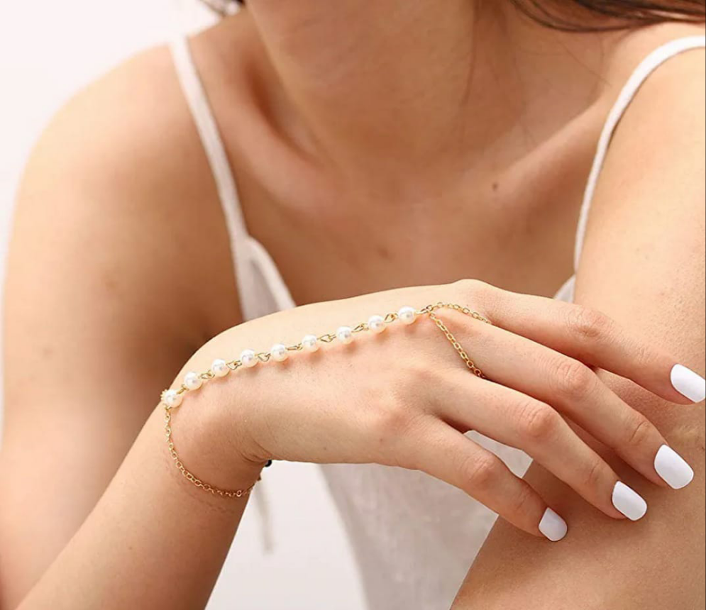 Pearl Ring Finger Bracelet