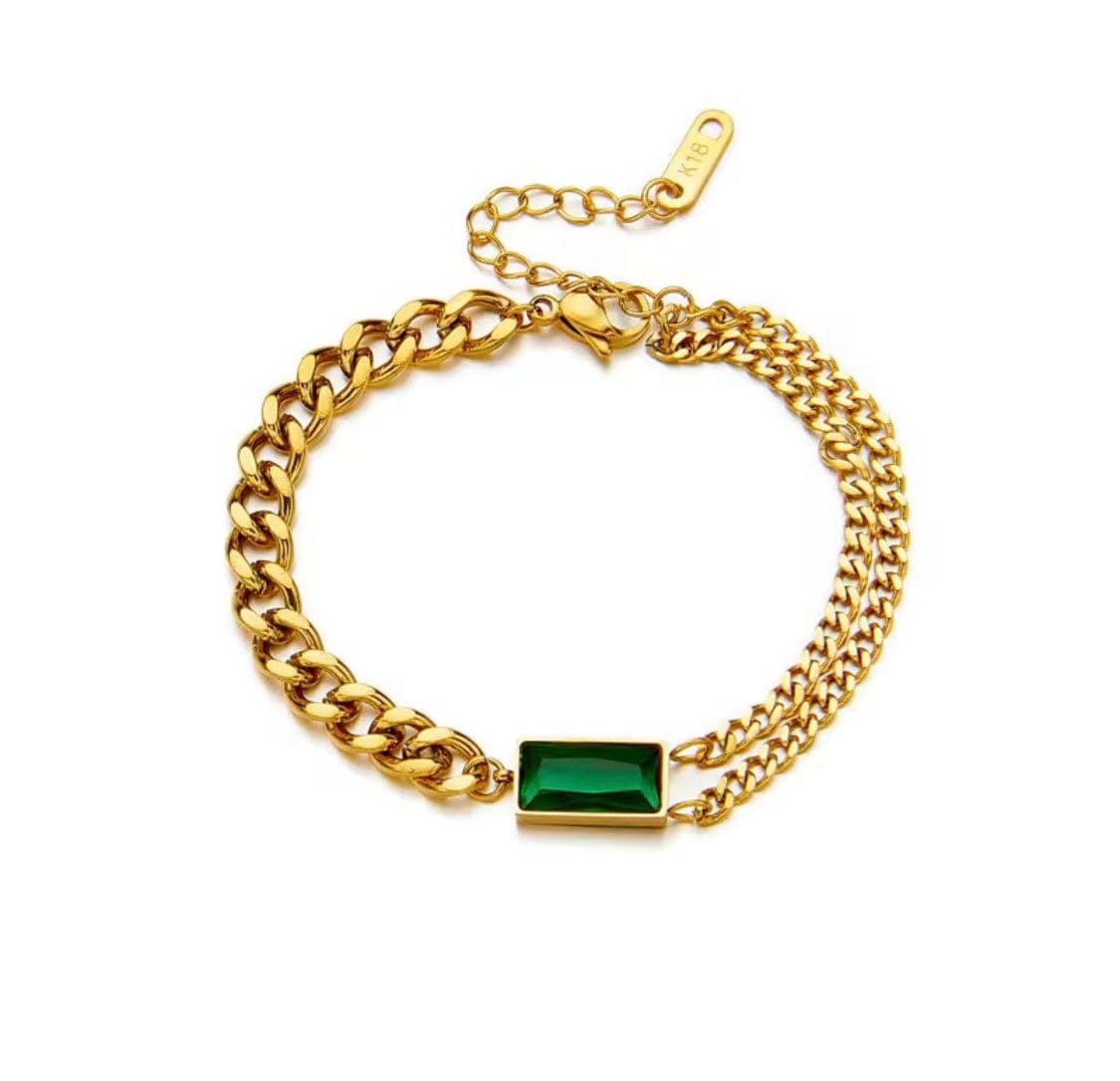 Twin Chain Emerald Bracelet