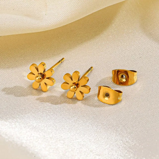 Flower Stud Earrings for Women | Stainless Steel Waterproof Jewelry