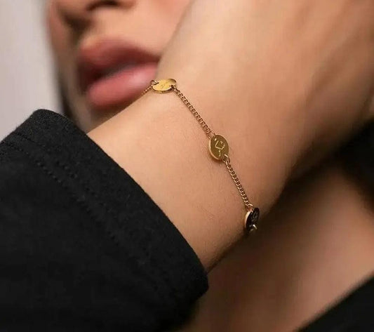 Sabar Shukr Tawakkul Disc Bracelet | Stainless Steel Inspirational Jewelry