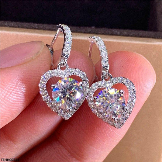 Heart Drop Silver Hoop Earrings for Women – Casual & Party Wear Round Hoops