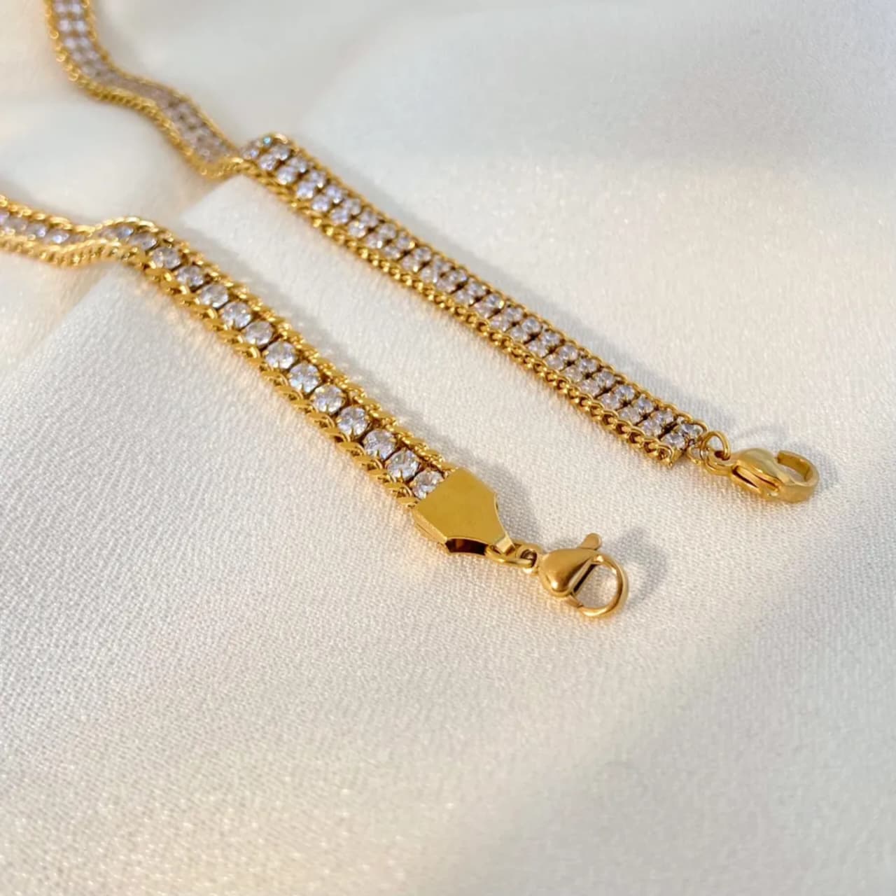 Zircon Studded Chain Bracelet for Women | Stainless Steel