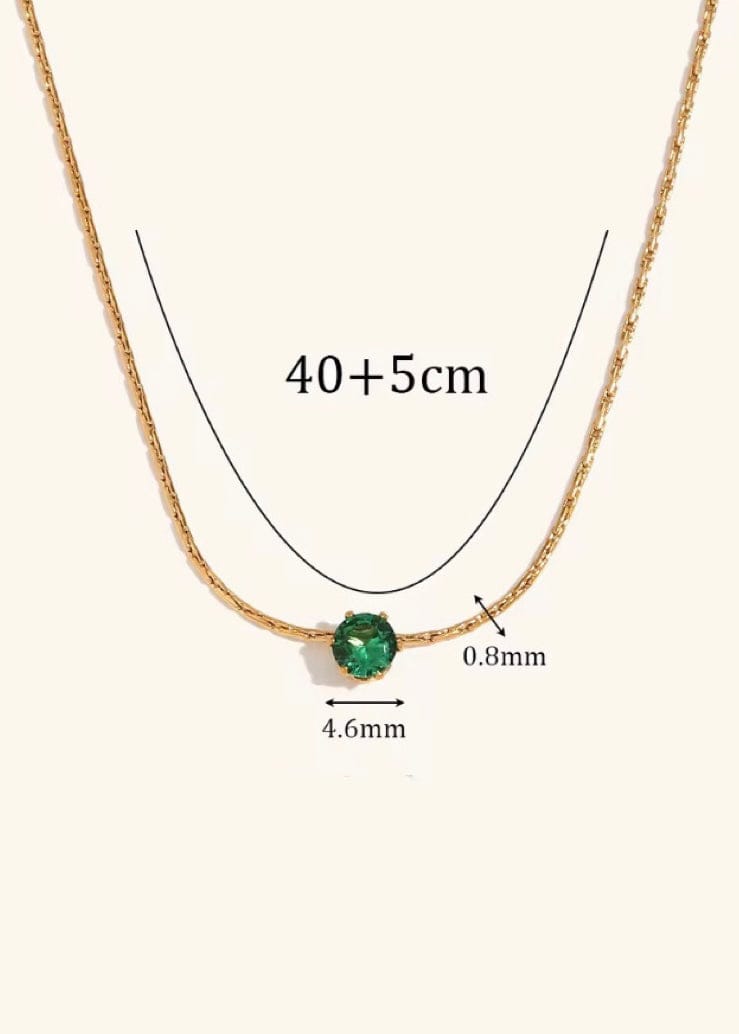 Dainty Solitaire Zircone Pendant Necklace | Stainless Steel
