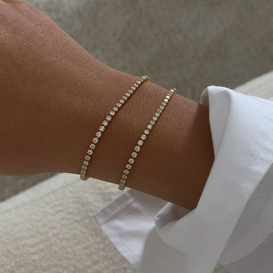 Classic Tennis Bracelet - Gold Plated Stainless Steel Cubic Zircon Bracelet