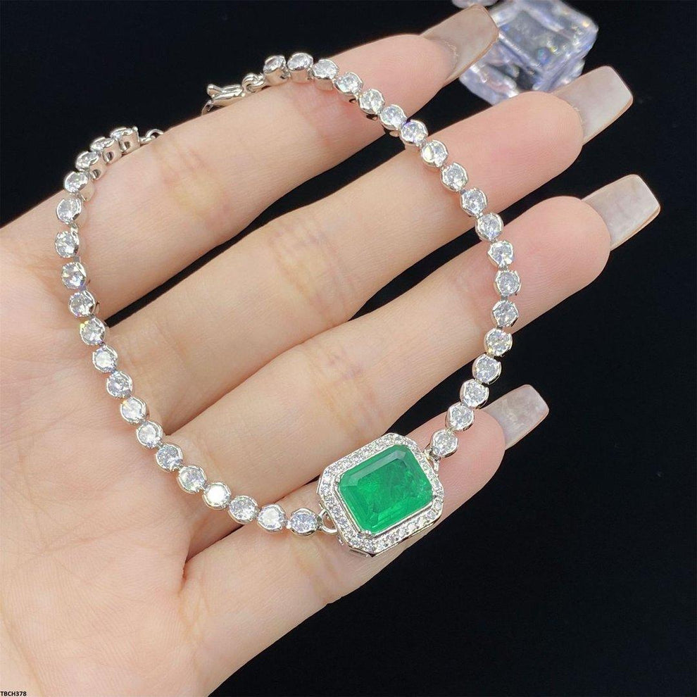 Rectangle Emerald Tennis Bracelet
