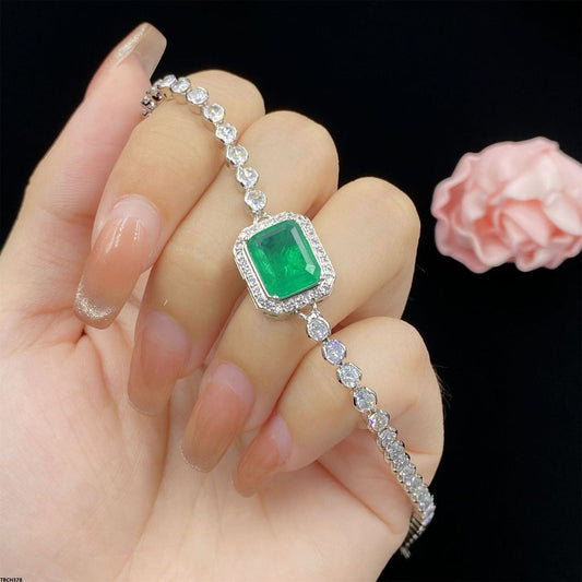 Rectangle Emerald Tennis Bracelet