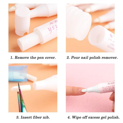 Nail Polish Remover Pen/Corrector (Refillable) with 3 Extra Tips