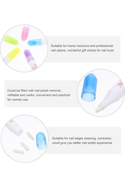 Nail Polish Remover Pen/Corrector (Refillable) with 3 Extra Tips