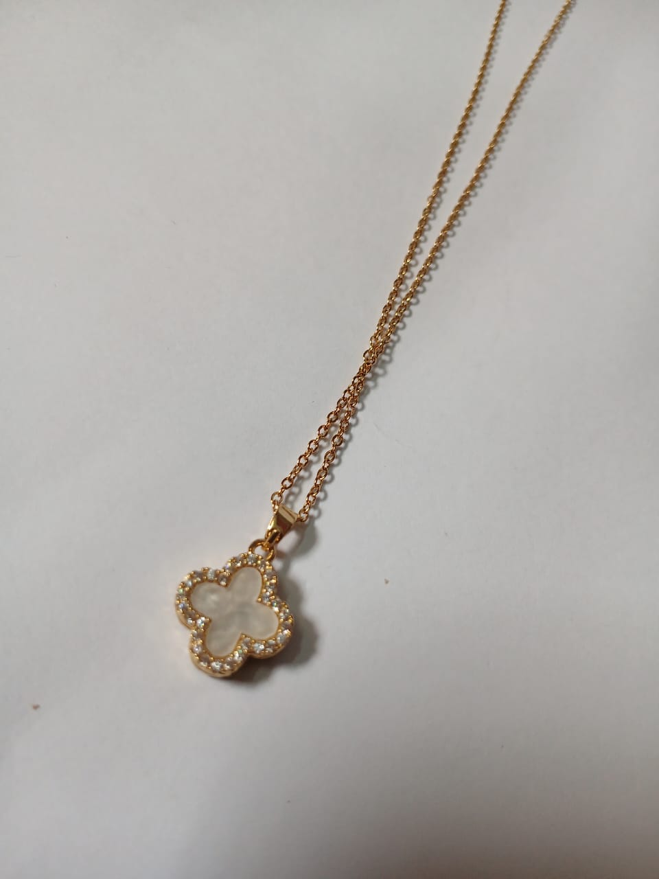 Double Sided Clover Pendant Black and White