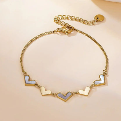 Enamel Heart Charm Bracelet
