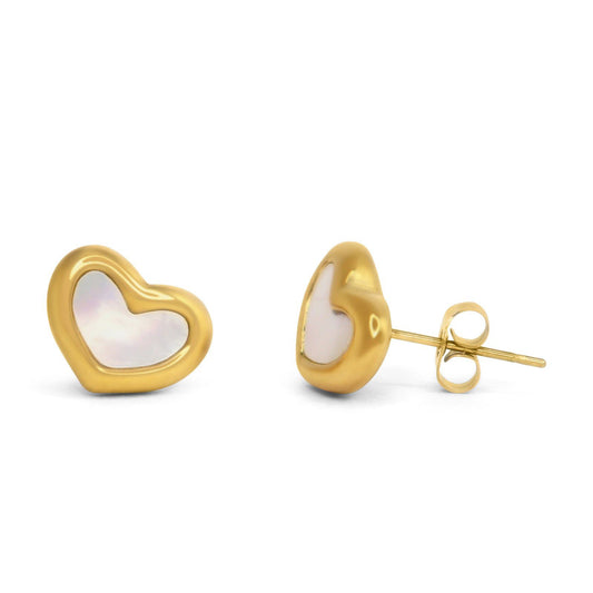 Luxe Heart Aura Jewelry Set – 18K Gold Plated Stainless Steel Necklace, Earrings & Bracelet Set