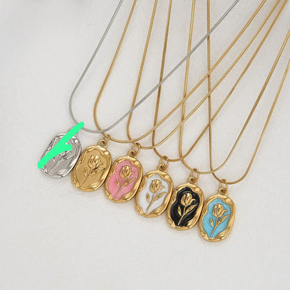 Rose Flower Pendant Necklace