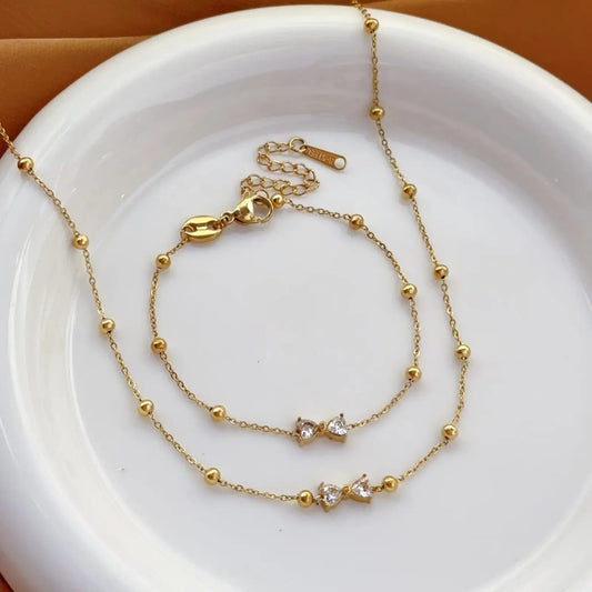 SERAPHIC BOW CHARM DUO – NECKLACE BRACELET  COMBO