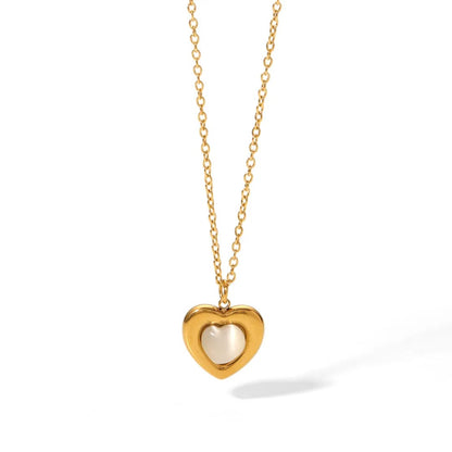Luxe Heart Aura Jewelry Set – 18K Gold Plated Stainless Steel Necklace, Earrings & Bracelet Set