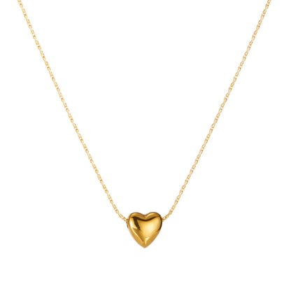 Stainless Steel Heart Pendant Necklace for Women – Adjustable Chain, Casual & Party Jewelry