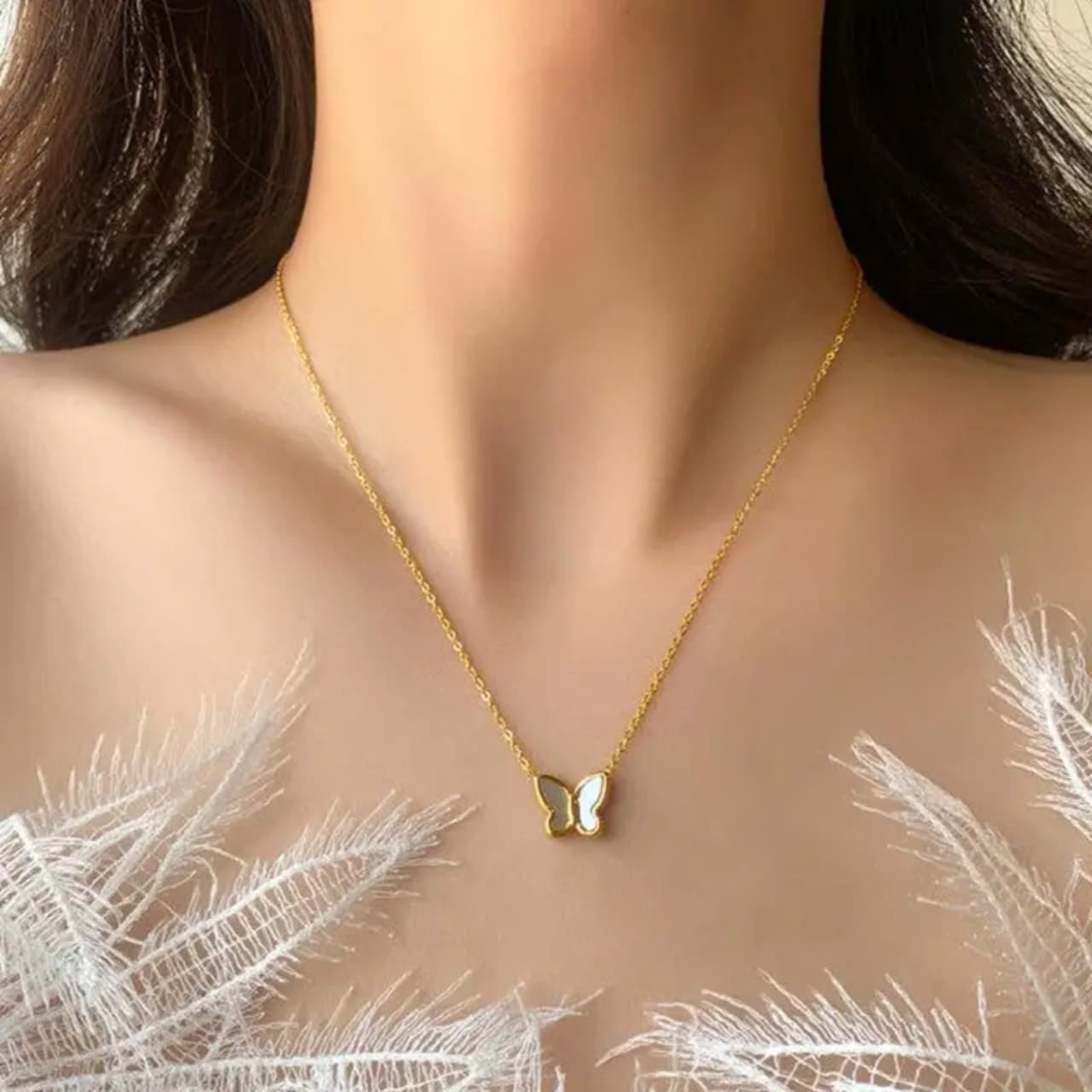 Butterfly Shell Necklace for Women – Waterproof, Hypoallergenic & Minimal