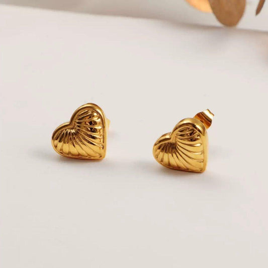Heart Stud Tops Earrings for Women – Golden Plated, Lightweight & Elegant