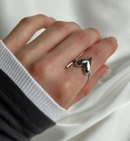 Heart Stainless Steel Ring for Women – Waterproof, Tarnish-Free & Minimal