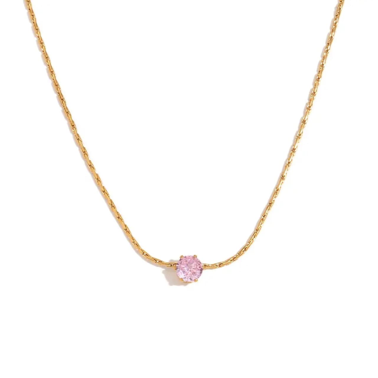 Dainty Solitaire Zircone Pendant Necklace | Stainless Steel