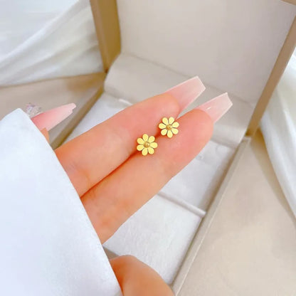 Flower Stud Earrings for Women | Stainless Steel Waterproof Jewelry