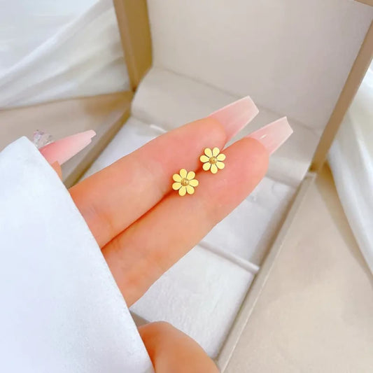 Flower Stud Earrings for Women | Stainless Steel Waterproof Jewelry