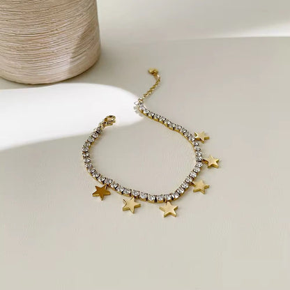 Luxury Zircon Star Charm Bracelet for Women | Stainless Steel