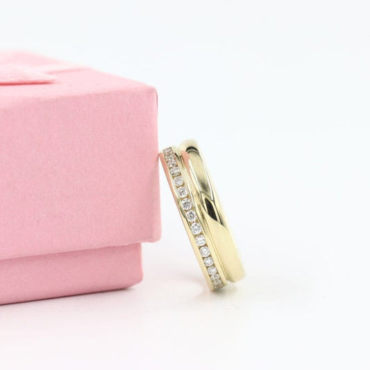 Zircon Studded Dual Ring for Women | Stainless Steel