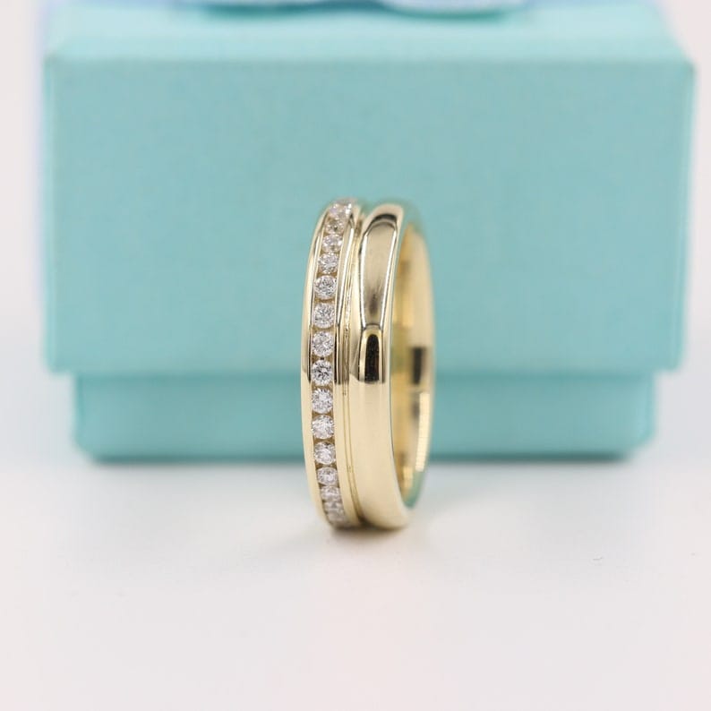 Zircon Studded Dual Ring for Women | Stainless Steel