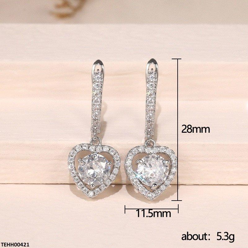 Heart Drop Silver Hoop Earrings for Women – Casual & Party Wear Round Hoops