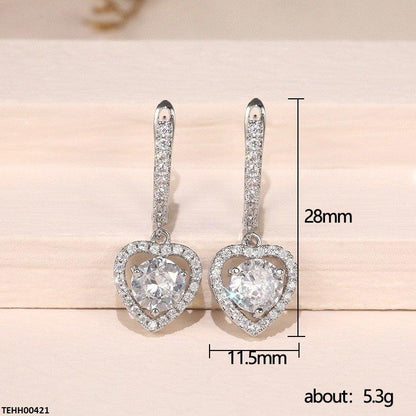Heart Drop Silver Hoop Earrings for Women – Casual & Party Wear Round Hoops