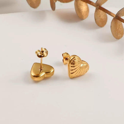 Heart Stud Tops Earrings for Women – Golden Plated, Lightweight & Elegant