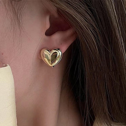 Heart Tops Earrings for Women – Golden Plated, Elegant & Lightweight Pair