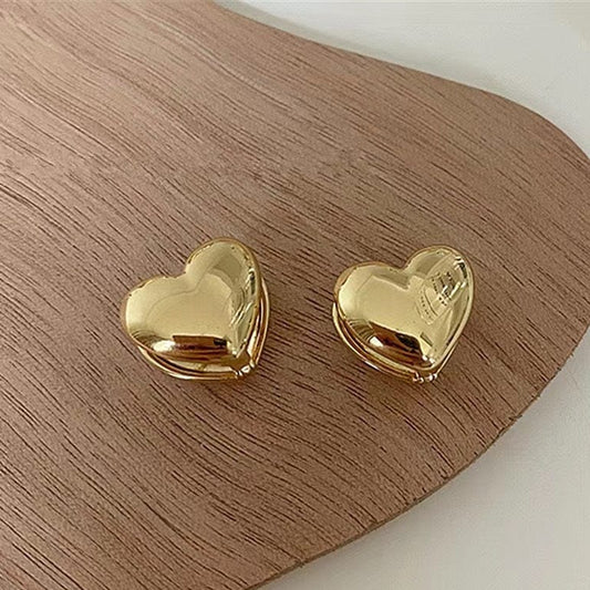 Heart Tops Earrings for Women – Golden Plated, Elegant & Lightweight Pair