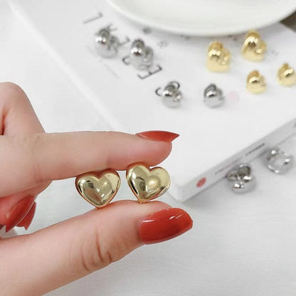 Heart Tops Earrings for Women – Golden Plated, Elegant & Lightweight Pair