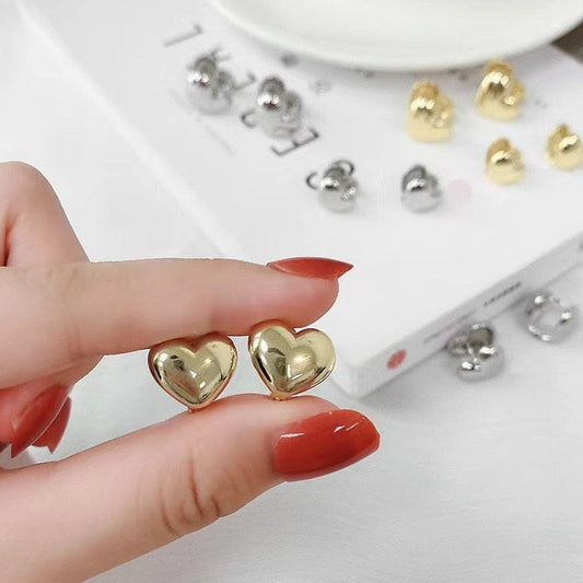 Heart Tops Earrings for Women – Golden Plated, Elegant & Lightweight Pair