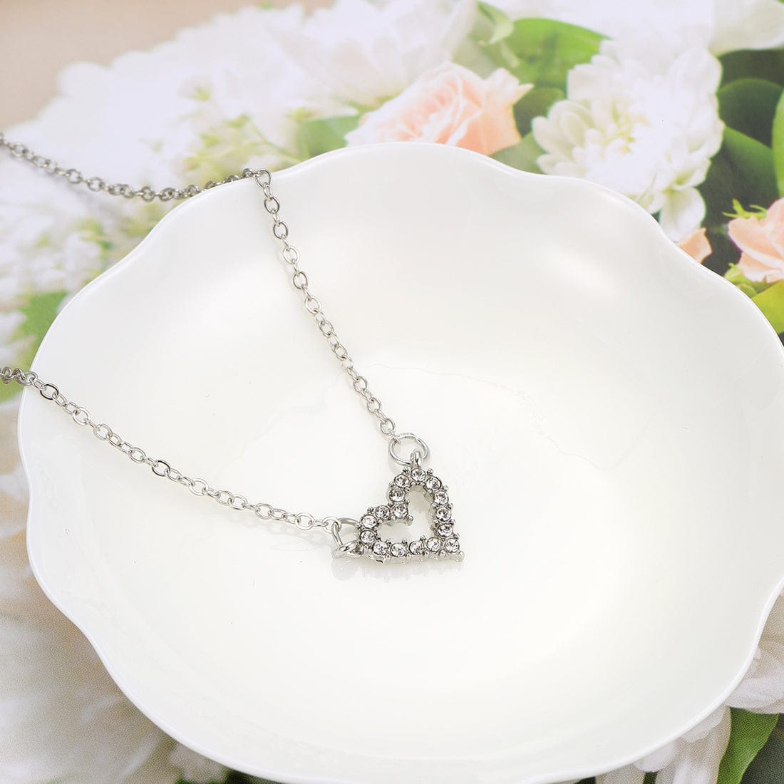 Silver Heart Necklace for Women | Stylish Alloy Fashion Jewelry