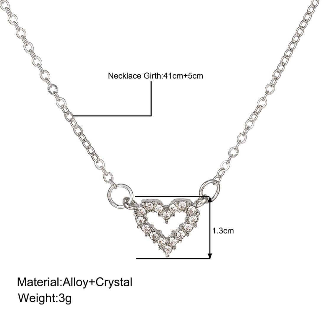 Silver Heart Necklace for Women | Stylish Alloy Fashion Jewelry