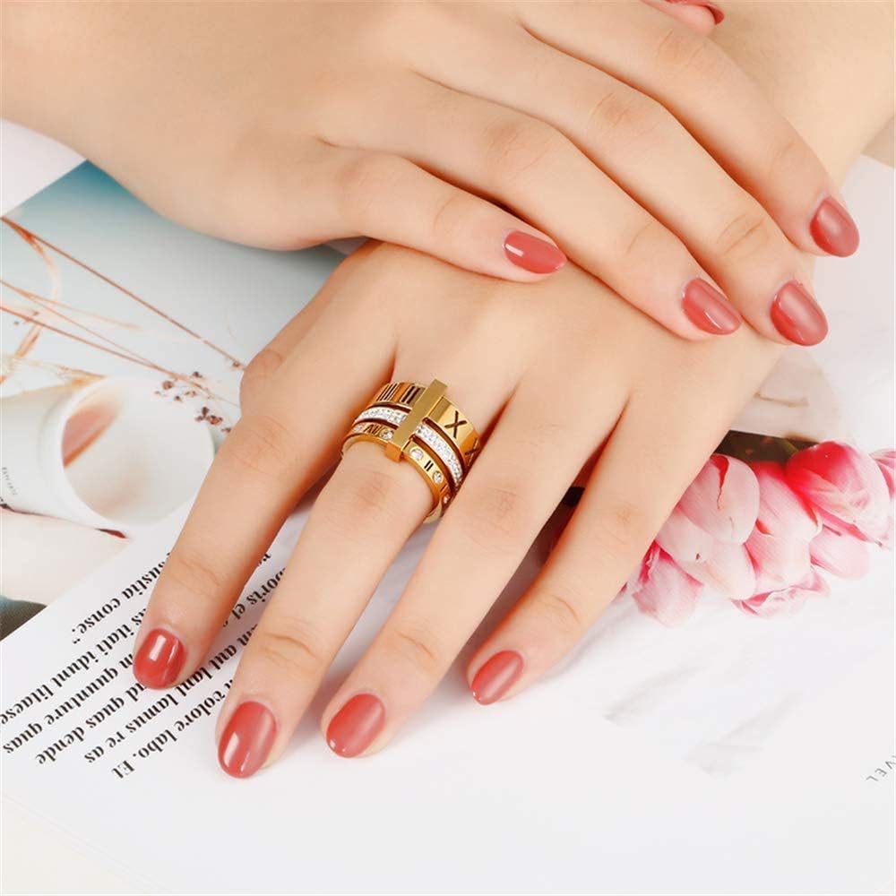 3 Layered Roman Numerals Zirconia Ring