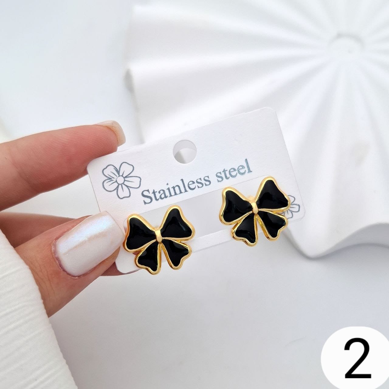Mini Bow Enamel Studs
