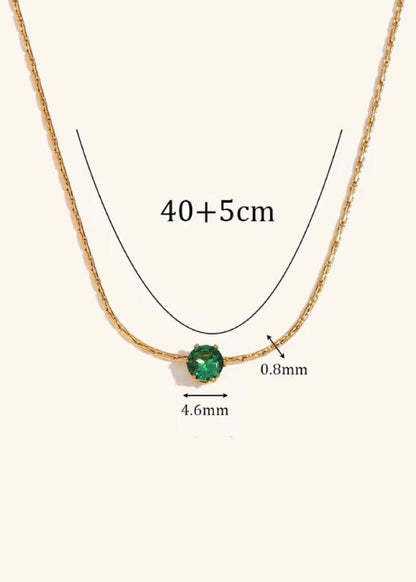 Dainty Solitaire Zircone Pendant Necklace | Stainless Steel