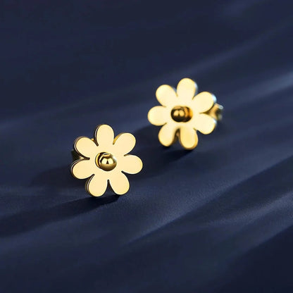 Flower Stud Earrings for Women | Stainless Steel Waterproof Jewelry