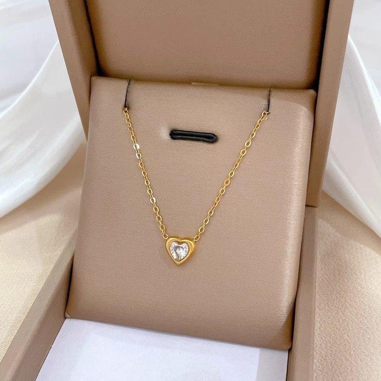 Stainless Steel Heart Pendant Necklace for Women – Casual ,Party Wear for Her!