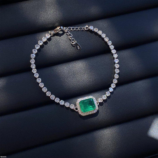Rectangle Emerald Tennis Bracelet